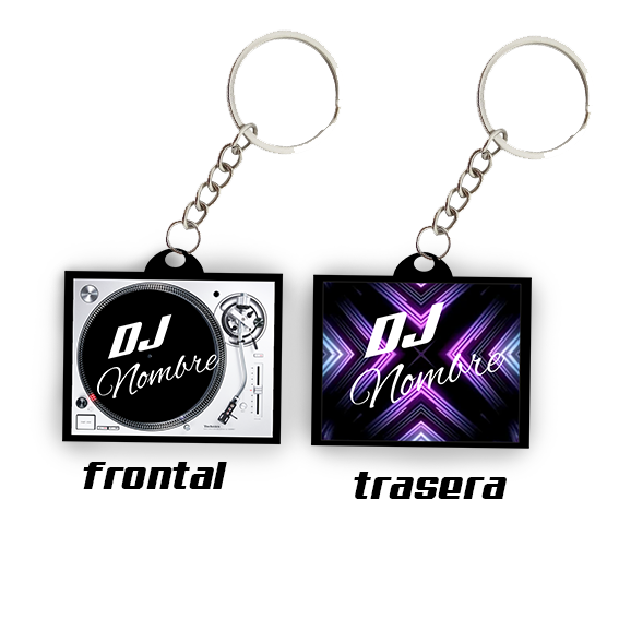 llavero dj personalización dos caras