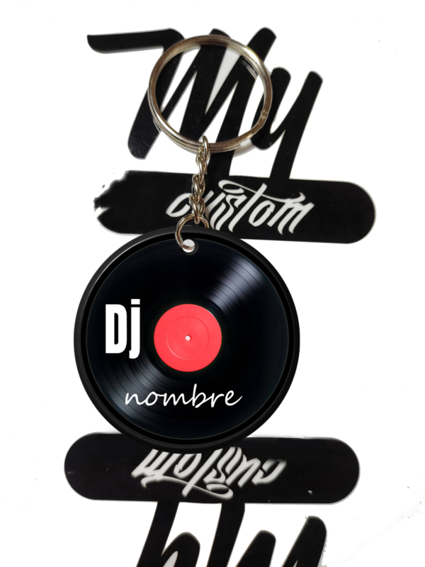 Llavero para dj disco vinilo personalizado