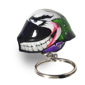 Llavero mini casco 3D joker personalizable con nombre