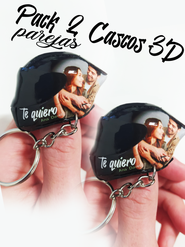 PACK DE LLAVEROS CASCOS 3D