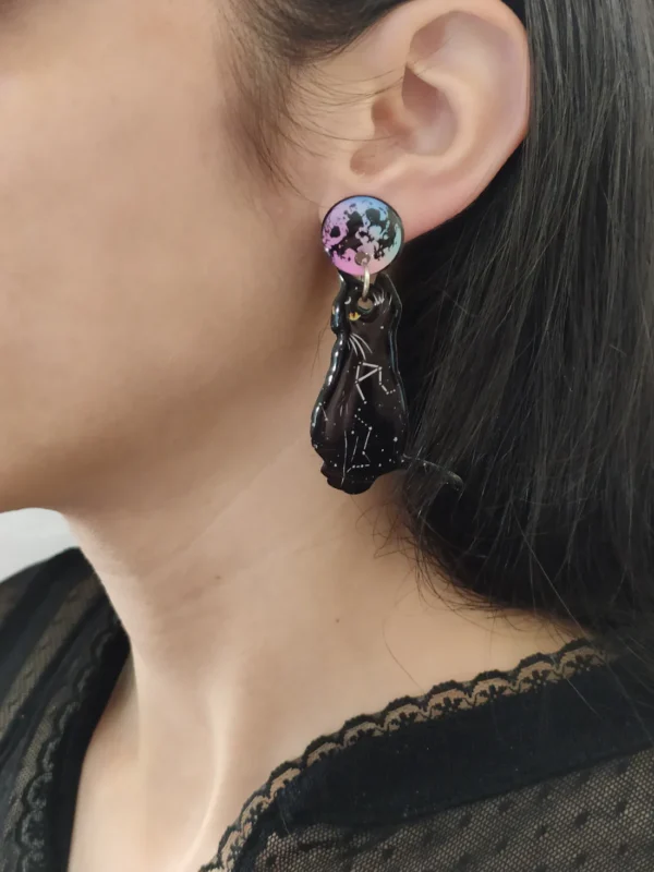 Pendientes Space Cat