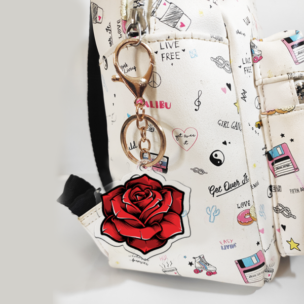 Colgante para bolso rosas transparente