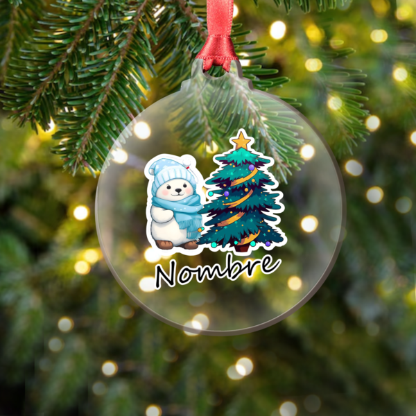 Adorno Oso navideño personalizado con nombre
