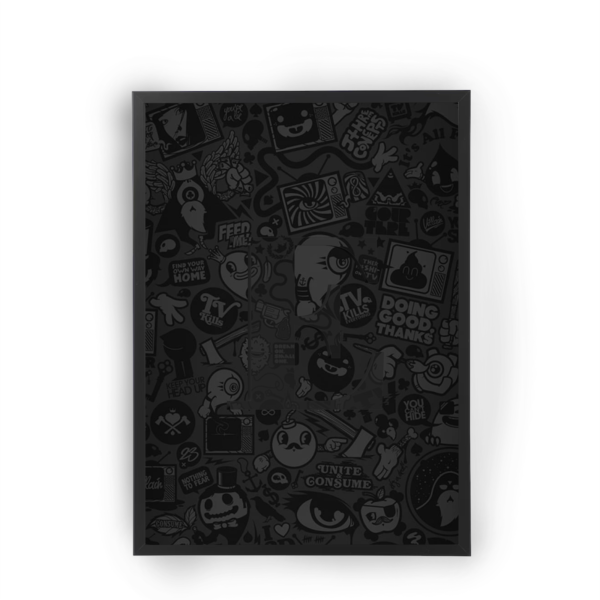 Poster black personalizable con inicial del Nombre (Relieve 3D)