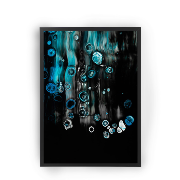 Poster blue whater personalizable con inicial del Nombre (Relieve 3D)