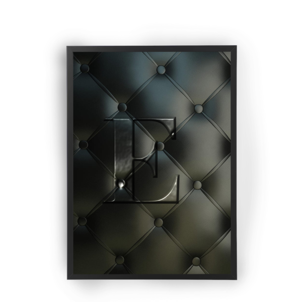 Poster textura elegante personalizable con inicial del Nombre (Relieve 3D)