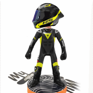 Figura individual piloto moto Gp Vestimenta Profesional + Réplica de casco a Elección