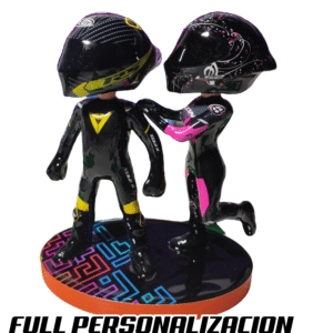 Figura piloto moto Gp Vestimenta Profesional + Réplica de los Cascos a Elección