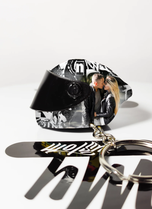 llavero casco d emoto personalizable con foto