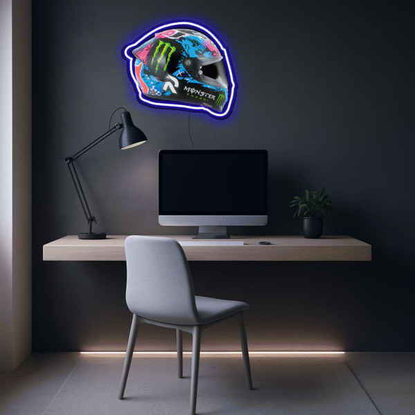 Cuadro LED en Resina con Casco Quartararo Le Mans de Moto