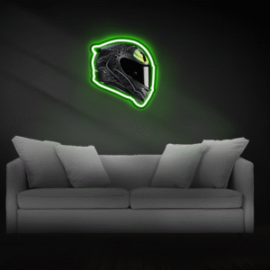 Cuadro LED en Resina con Casco Dragon Réplica de Moto