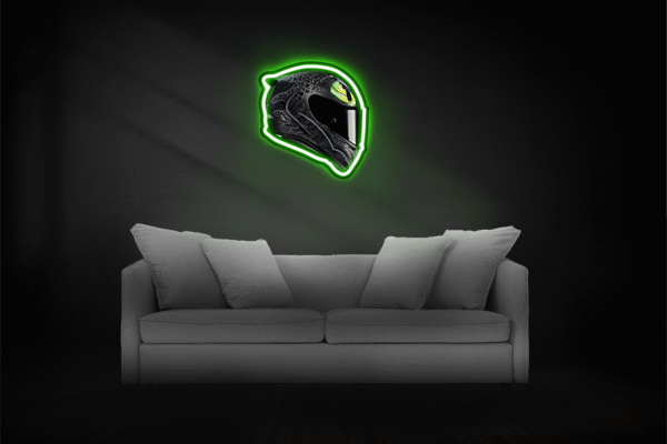 Cuadro LED en Resina con Casco Dragon Réplica de Moto